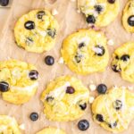 Lemon cookies on a parchment paper.