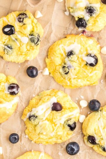 Lemon cookies on a parchment paper.