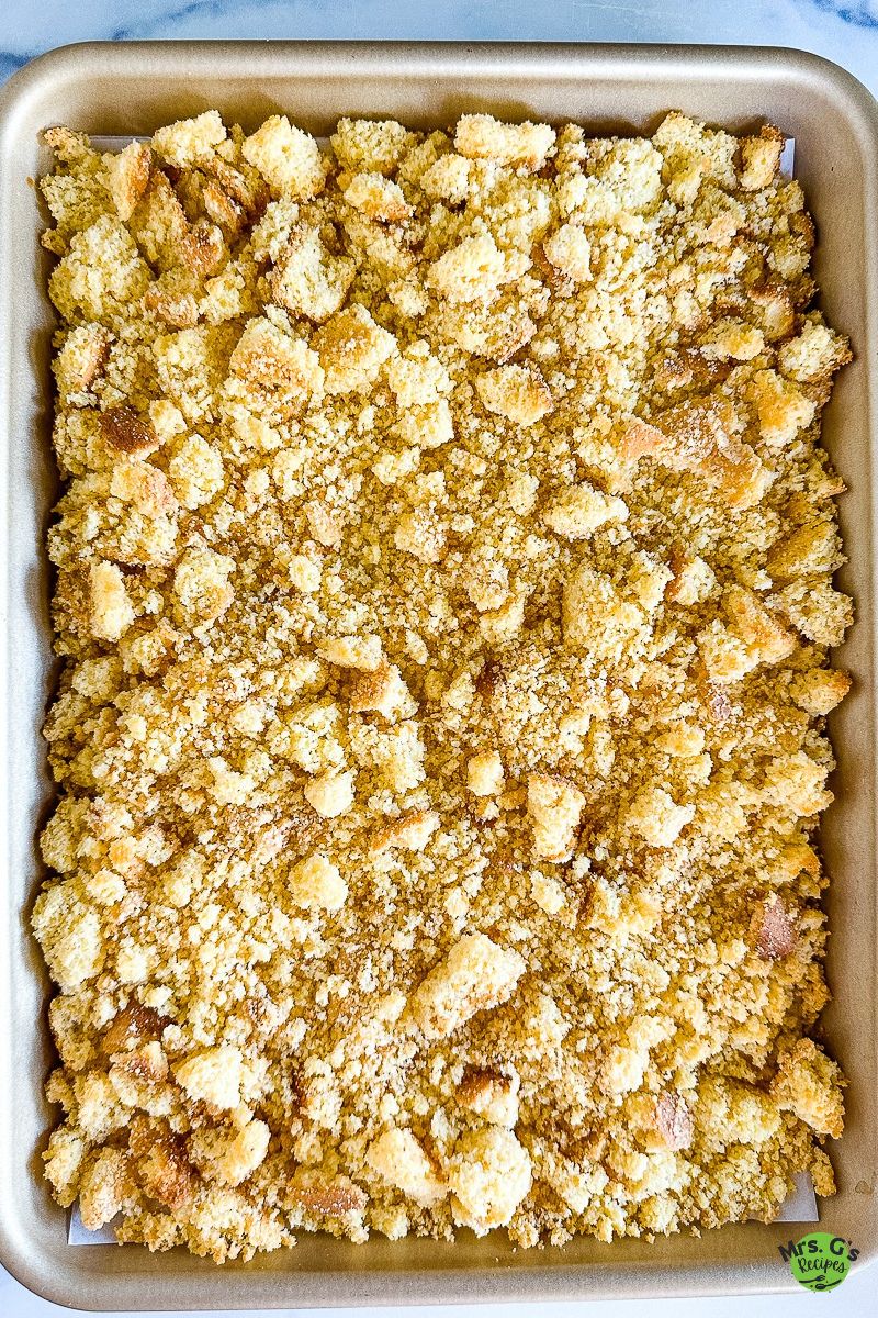 A sheet pan of cornbread.