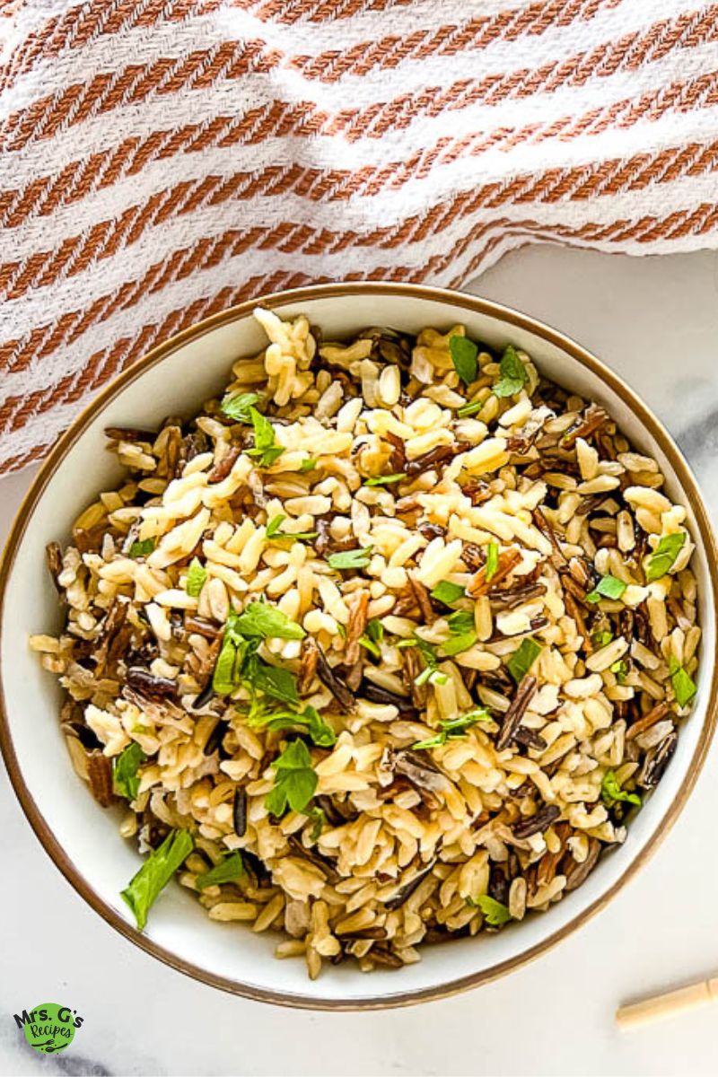 Instant Pot Wild Rice in a bowl.