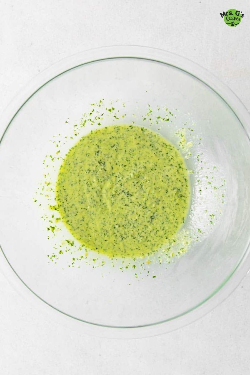 a bowl of pesto.